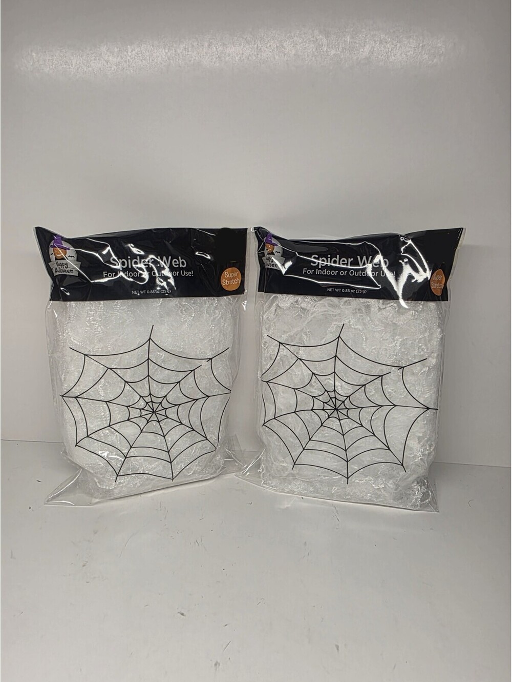 Stretchable Spider Web Webbing Cobweb Halloween Prop Super Stretch 2 Bags